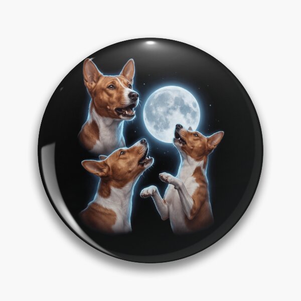 Item preview, Basenji Howling Moon Art Dog Owner designed and sold by TerryConnells.