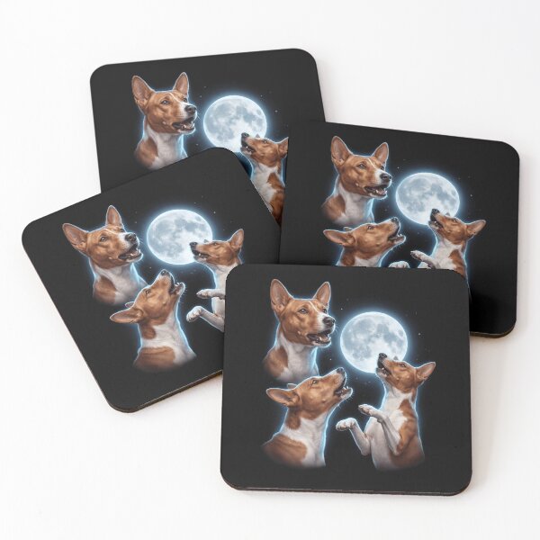 Item preview, Basenji Howling Moon Art Dog Owner designed and sold by TerryConnells.