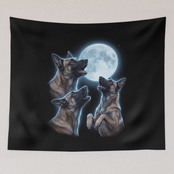 Item preview, Belgian Malinois Howling Moon Art Dog Owner designed and sold by TerryConnells.