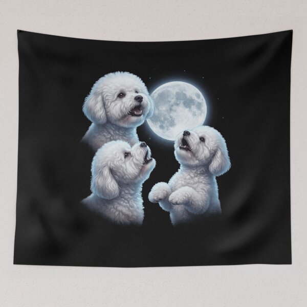 Item preview, Bichon Frise Howling Moon Art Dog Owner designed and sold by TerryConnells.
