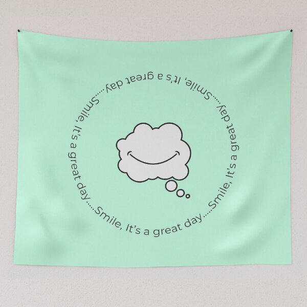 Item preview, Smile, It's a Great Day  - Minimalist Happy Design - Green Blue designed and sold by Très Joli Brothers.