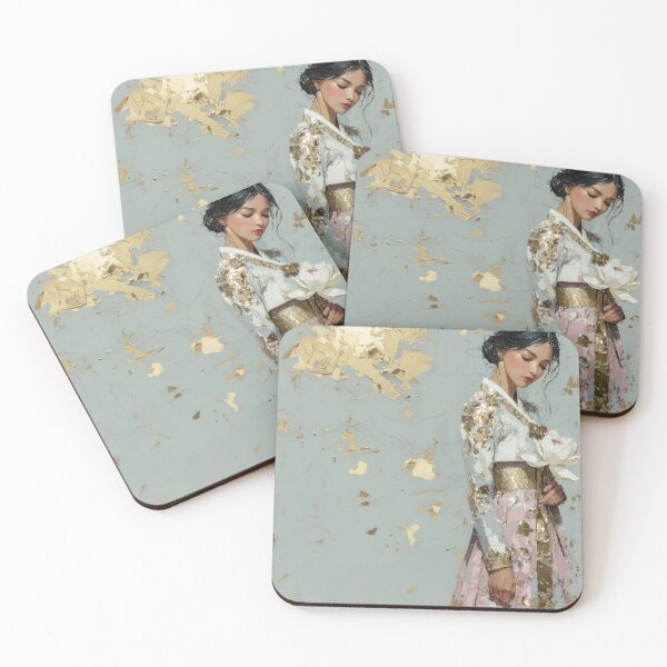 Item preview, Graceful Korean Woman in Golden Hanbok A designed and sold by colorful-white.
