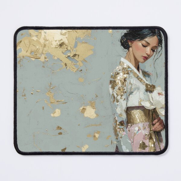 Item preview, Graceful Korean Woman in Golden Hanbok A designed and sold by colorful-white.
