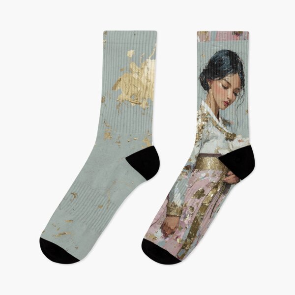 Item preview, Graceful Korean Woman in Golden Hanbok A designed and sold by colorful-white.