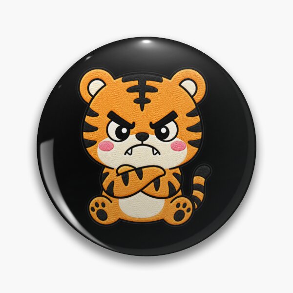Item preview, Angry Tiger Kawaii Cute Funny Annoyed Tiger Cartoon Sticker designed and sold by ColorSplash123.