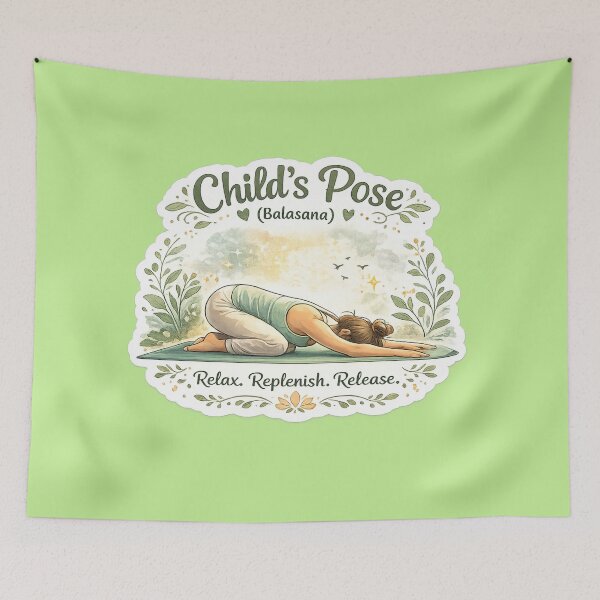 Item preview, Child’s Pose (Balasana) – Relax & Restore Yoga Sticker designed and sold by Trigart-art.