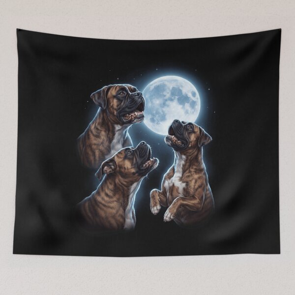 Item preview, Boxer Dog Howling Moon Art Dog Owner designed and sold by TerryConnells.
