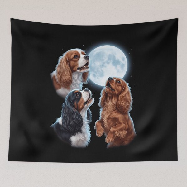 Item preview, Cavalier King Charles Spaniel Howling Moon Art Dog Owner designed and sold by TerryConnells.