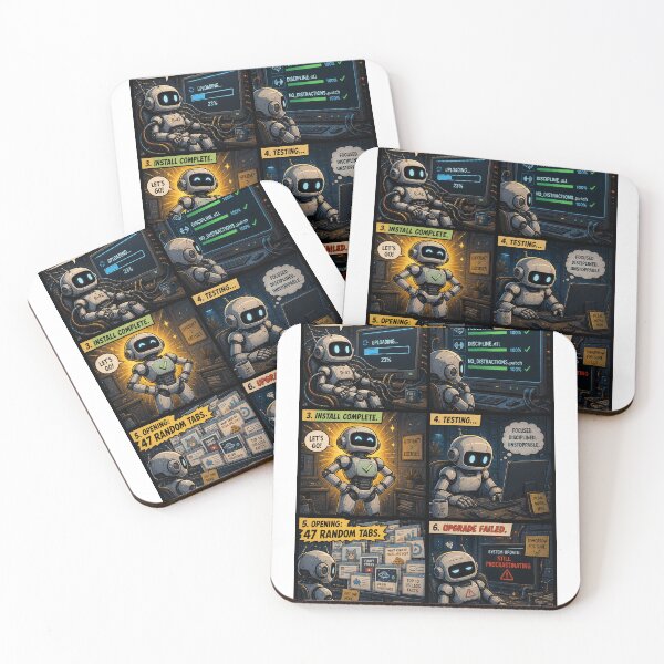 Item preview, Upgrade Failed – Funny Sci-Fi Productivity Meme Comic designed and sold by the-dovlat.