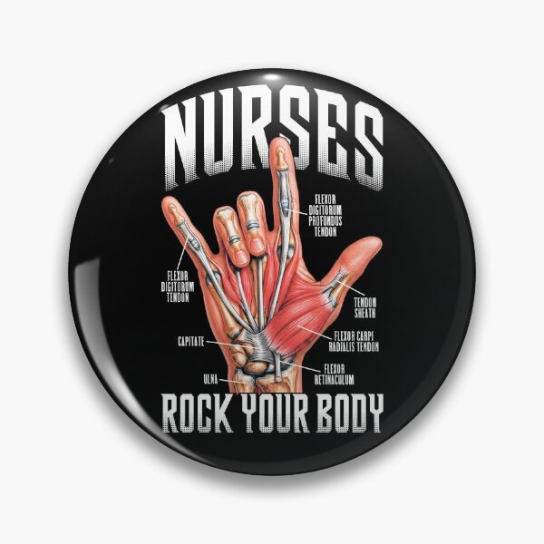 Item preview, Nurses Rock Your Body Funny Hand Horns Anatomy Nurse designed and sold by GrandeDuc.