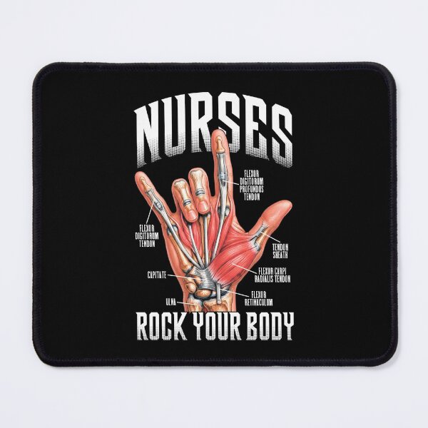 Item preview, Nurses Rock Your Body Funny Hand Horns Anatomy Nurse designed and sold by GrandeDuc.