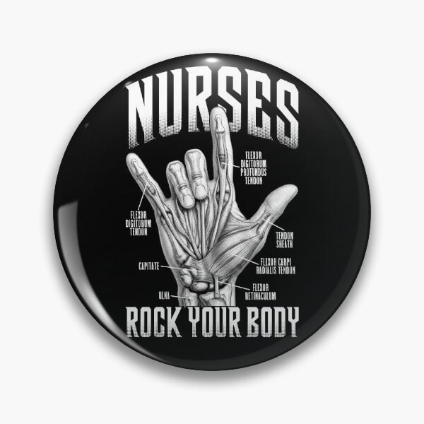 Item preview, Nurses Rock Your Body Funny Hand Horns Anatomy Nurse designed and sold by GrandeDuc.