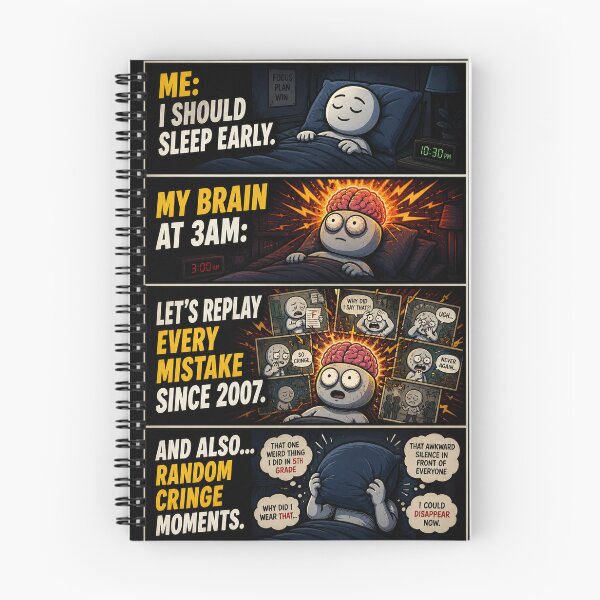 Item preview, My Brain at 3AM – Overthinking Night Meme Comic designed and sold by the-dovlat.