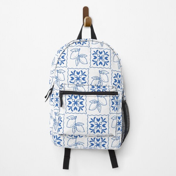 Item preview, Mediterranean blue pattern of lemons and tiles designed and sold by CHERRY--SHOP.