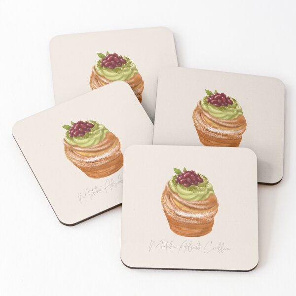 Item preview, Matcha Adzuki Cruffin Illustration – Chocolate Dessert Pastry Art, Cute Bakery Food Drawing, Cruffin Sticker designed and sold by simplepaperplan.