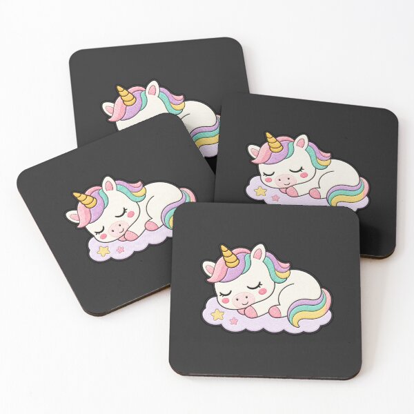 Item preview, Sleepy Unicorn Kawaii Cute Dreamy Unicorn Cartoon Sticker designed and sold by ColorSplash123.