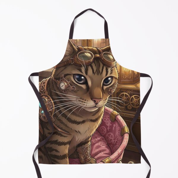 Item preview, Cute Steampunk Adventurer Tabby Cat with Goggles designed and sold by Vyxorea.