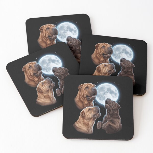 Item preview, Chinese Shar Pei Howling Moon Art Dog Owner designed and sold by TerryConnells.