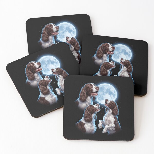 Item preview, English Springer Spaniel Howling Moon Art Dog Owner designed and sold by TerryConnells.
