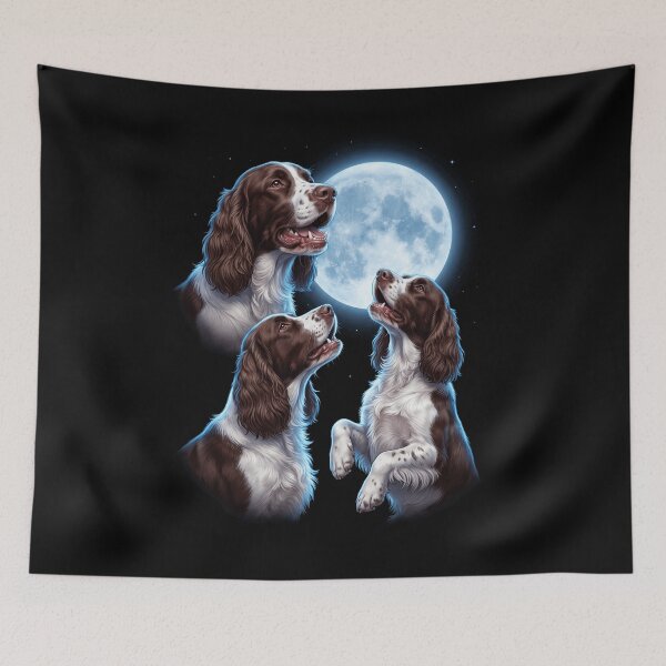 Item preview, English Springer Spaniel Howling Moon Art Dog Owner designed and sold by TerryConnells.