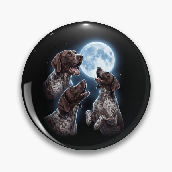 Item preview, German Shorthaired Pointer Howling Moon Art Dog Owner designed and sold by TerryConnells.