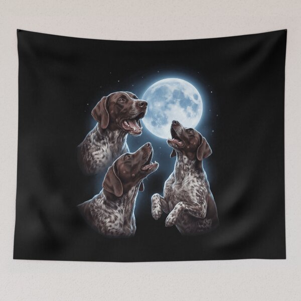Item preview, German Shorthaired Pointer Howling Moon Art Dog Owner designed and sold by TerryConnells.