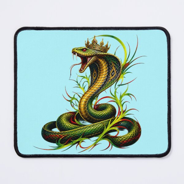 Item preview, King Cobra Crowned – Neon Tribal Snake Art | Dark Fantasy Serpent Design designed and sold by Bhaskar Digital Art.