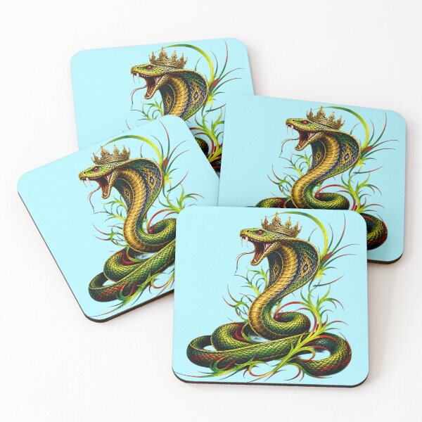 Item preview, King Cobra Crowned – Neon Tribal Snake Art | Dark Fantasy Serpent Design designed and sold by Bhaskar Digital Art.