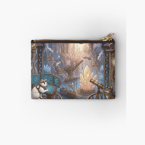 Item preview, Steampunk Cats Exploring Crystal Cavern Observatory designed and sold by Vyxorea.