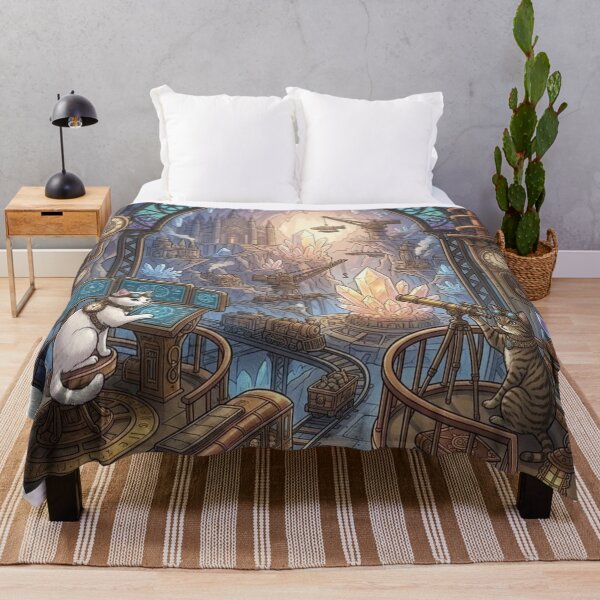 Item preview, Steampunk Cats Exploring Crystal Cavern Observatory designed and sold by Vyxorea.