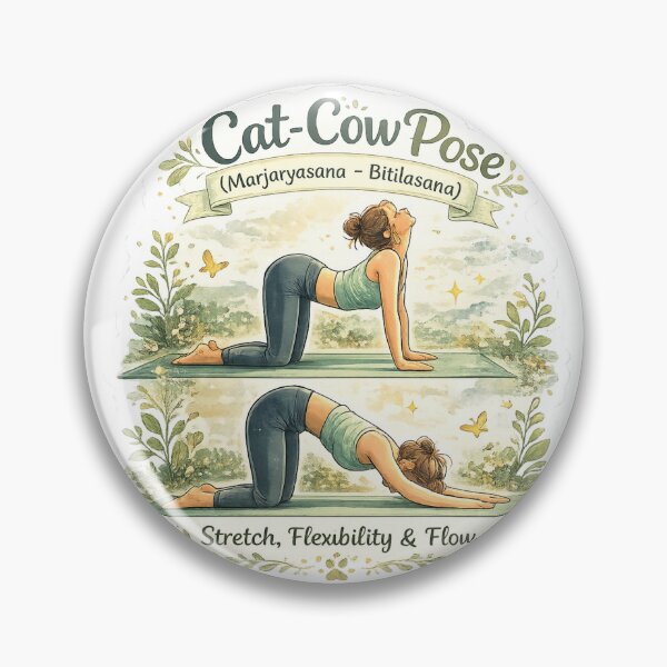 Item preview, Cat–Cow Pose (Marjaryasana–Bitilasana) – Stretch & Flow Yoga Sticker designed and sold by Trigart-art.