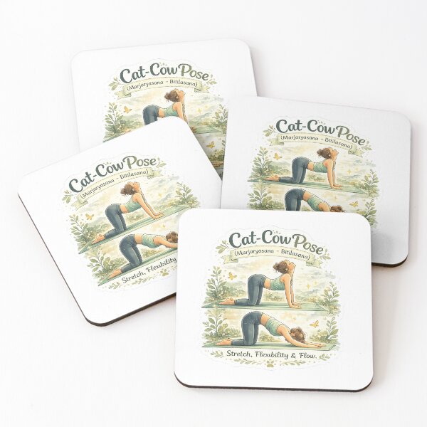 Item preview, Cat–Cow Pose (Marjaryasana–Bitilasana) – Stretch & Flow Yoga Sticker designed and sold by Trigart-art.