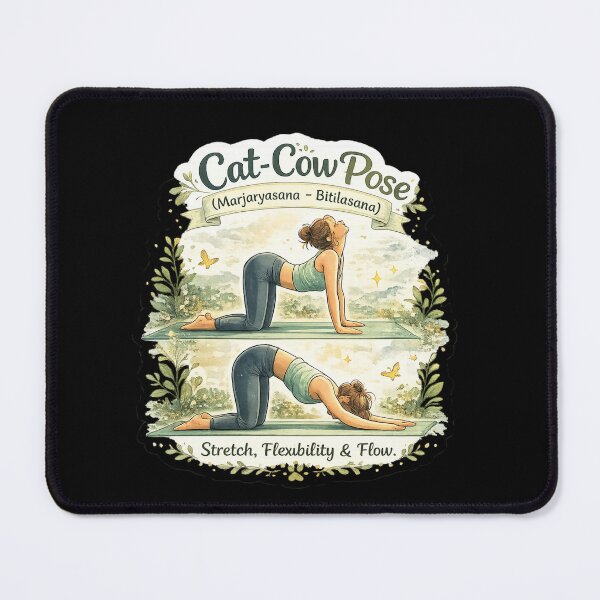 Item preview, Cat–Cow Pose (Marjaryasana–Bitilasana) – Stretch & Flow Yoga Sticker designed and sold by Trigart-art.