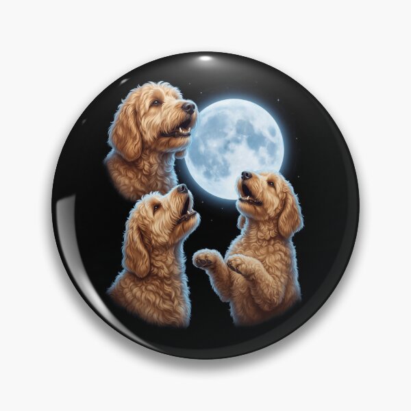 Artikelvorschau, Goldendoodle Howling Moon Art Hundebesitzer entworfen und verkauft von TerryConnells.