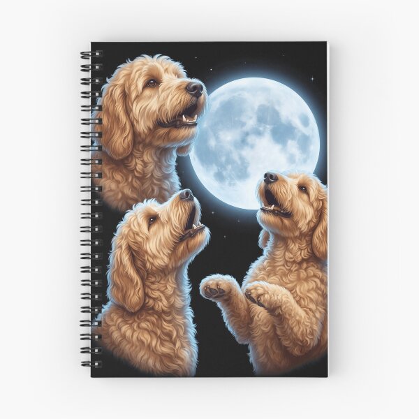Artikelvorschau, Goldendoodle Howling Moon Art Hundebesitzer entworfen und verkauft von TerryConnells.