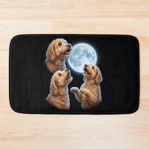 Artikelvorschau, Goldendoodle Howling Moon Art Hundebesitzer entworfen und verkauft von TerryConnells.