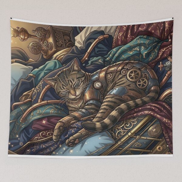 Item preview, Fascinating Mechanical Sleeping Tiger in Clockwork Setting designed and sold by Vyxorea.