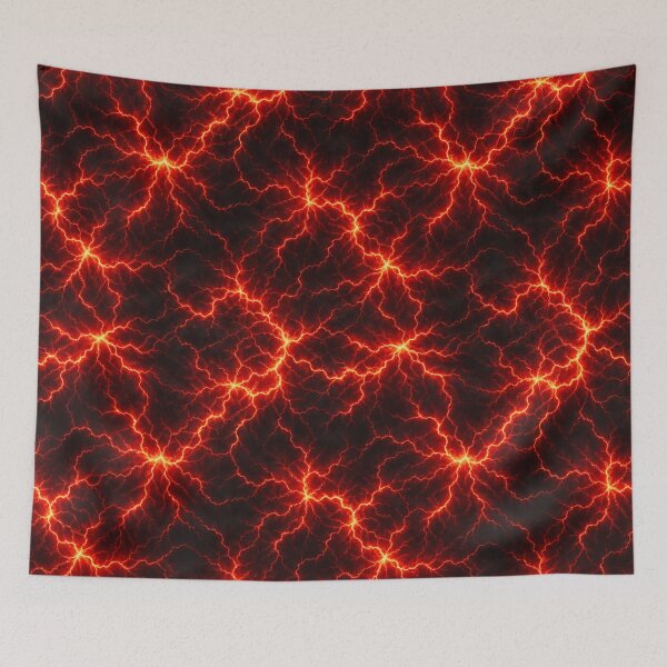 Item preview, Red Lightning Pattern – Fiery Electric Energy Seamless Abstract Design designed and sold by AnimalAirtistry.