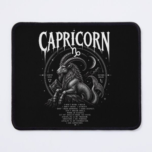 Item preview, Capricorn Zodiac Sea Goat Gothic Design – Ambitious Disciplined Unstoppable Earth Sign Astrology designed and sold by ThreadTheory976.