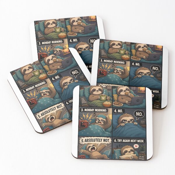 Item preview, Monday Again – Lazy Sloth Funny Cartoon Meme designed and sold by the-dovlat.