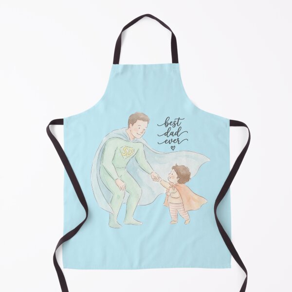 Item preview, Super Dad Hero Father and Child Cute Family Illustration Fathers Day Gift designed and sold by BreezifyDesignStudio.