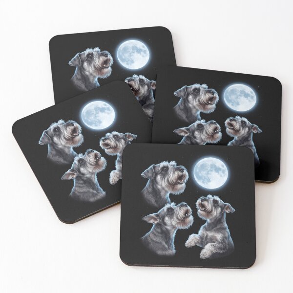 Item preview, Miniature Schnauzer Howling Moon Art Dog Owner designed and sold by TerryConnells.