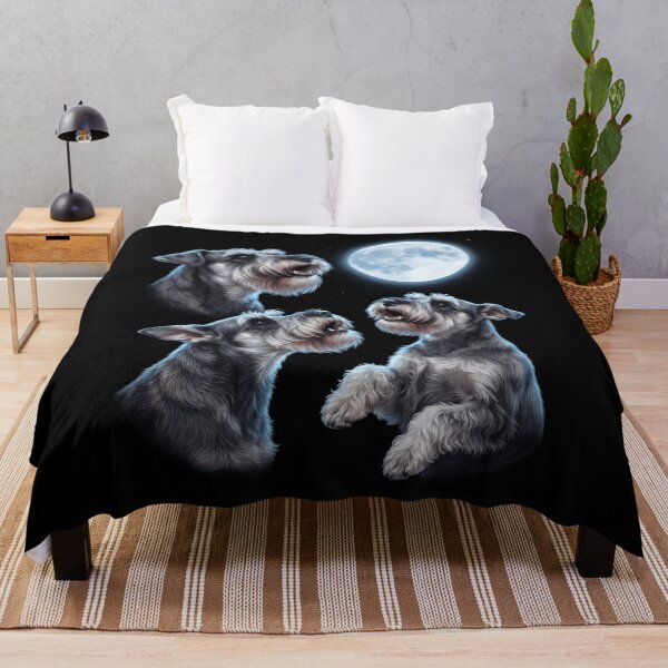 Item preview, Miniature Schnauzer Howling Moon Art Dog Owner designed and sold by TerryConnells.
