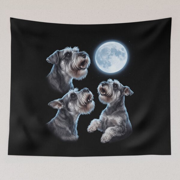 Item preview, Miniature Schnauzer Howling Moon Art Dog Owner designed and sold by TerryConnells.