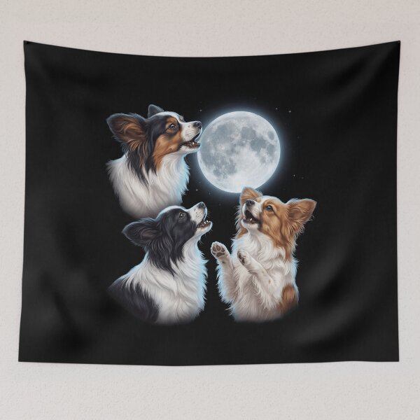 Item preview, Papillon Howling Moon Art Dog Owner designed and sold by TerryConnells.