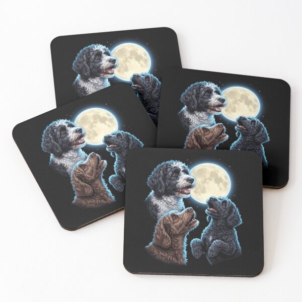 Item preview, Portuguese Water Dog Howling Moon Art Dog Owner designed and sold by TerryConnells.