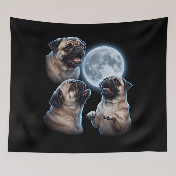 Item preview, Pug Howling Moon Art Dog Owner designed and sold by TerryConnells.