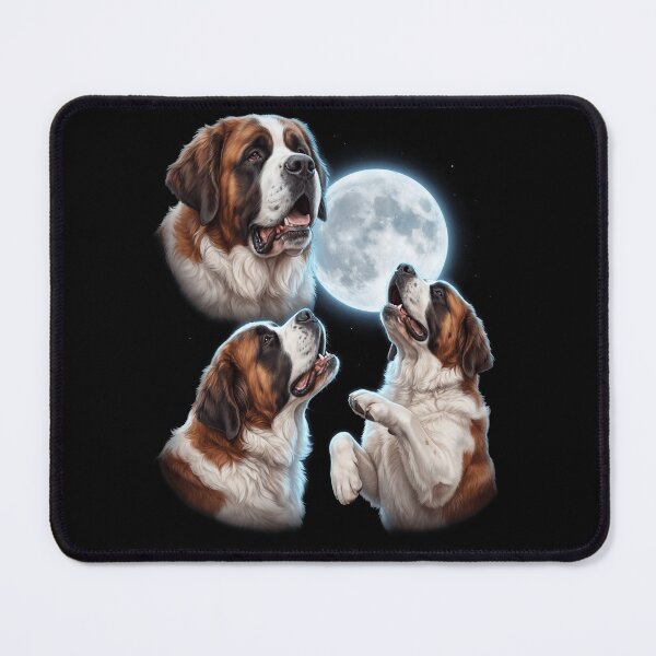 Item preview, Saint Bernard Howling Moon Art Dog Owner designed and sold by TerryConnells.