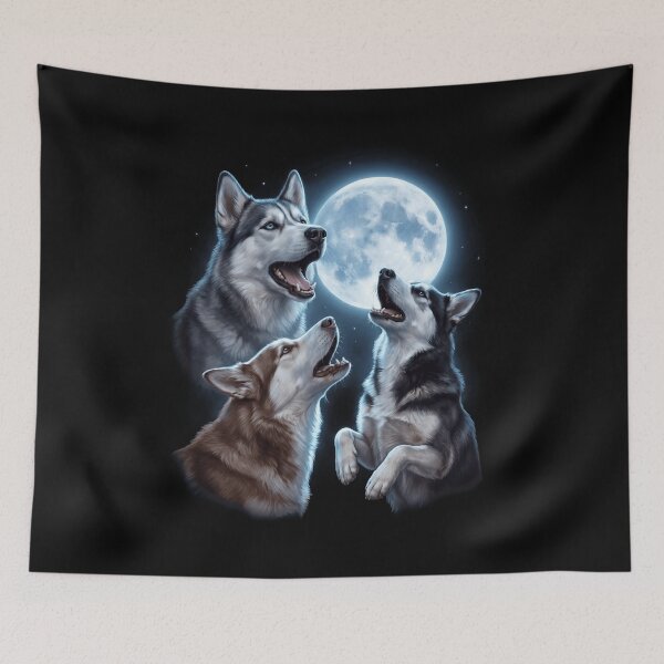 Item preview, Siberian Husky Howling Moon Art Dog Owner designed and sold by TerryConnells.