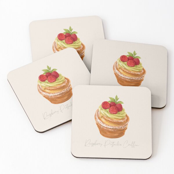Item preview, Raspberry Pistachio Cruffin Illustration – Chocolate Dessert Pastry Art, Cute Bakery Food Drawing, Cruffin Sticker designed and sold by simplepaperplan.